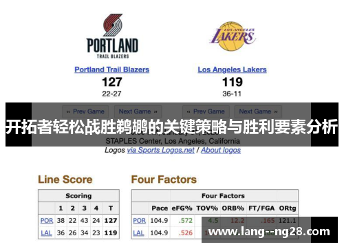 开拓者轻松战胜鹈鹕的关键策略与胜利要素分析 开拓者轻松战胜鹈鹕的关键策略与胜利要素分析