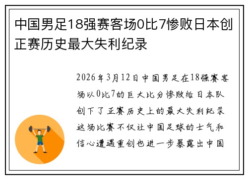 中国男足18强赛客场0比7惨败日本创正赛历史最大失利纪录 中国男足18强赛客场0比7惨败日本创正赛历史最大失利纪录